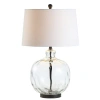 Jonathan Y Rae 26.5" Glass/metal Led Table Lamp In Clear/black