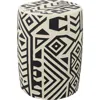 Jonathan Y Rafi 17.75" Midcentury Modern Geometric Drum Garden Stool In Black