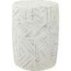 Jonathan Y Rafi 17.75" Midcentury Modern Geometric Drum Garden Stool In Cream