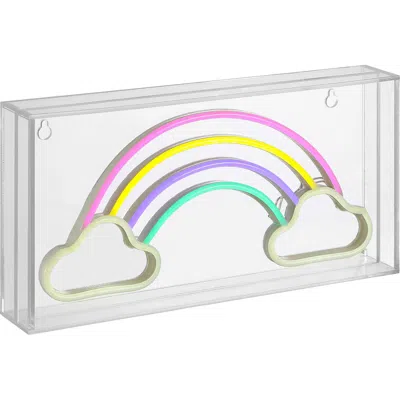 Jonathan Y Rainbow Contemporary Glam Acrylic Box Usb Operated Led Neon Light In Multi Color