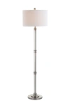 Jonathan Y Ralph 60" Metal/glass Floor Lamp, Polished Nickel/clear In White