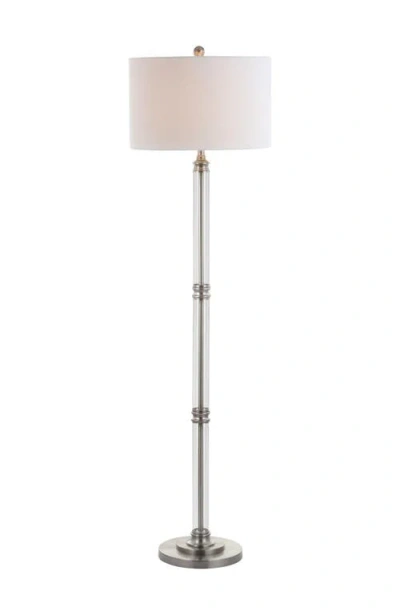 Jonathan Y Ralph 60" Metal/glass Floor Lamp, Polished Nickel/clear In White