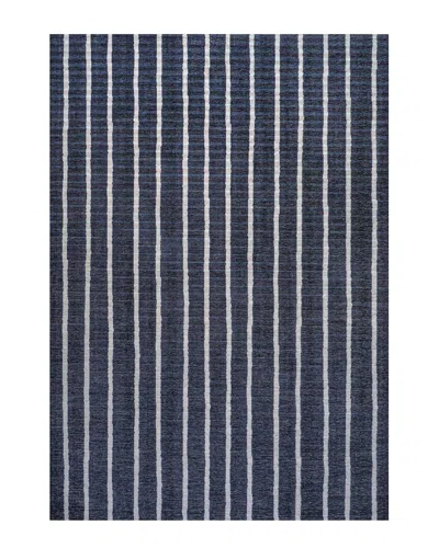 Jonathan Y Rand Distressed Ticking Stripe Machine-washable Rug In Navy