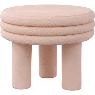 Jonathan Y Rashida Contemporary Minimalist Curvy Low Indoor/outdoor Accent Table In Pink Frosted