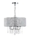 Jonathan Y Reese 17in Metal Crystal Led Adjustable Drop Pendant