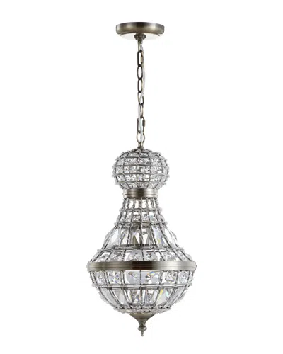 Jonathan Y Regina 12in Crystalmetal Empire Led Chandelier In Silver