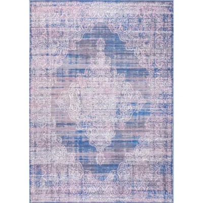 Jonathan Y Regis Bohemian Medallion Machine-washable Area Rug In Blue