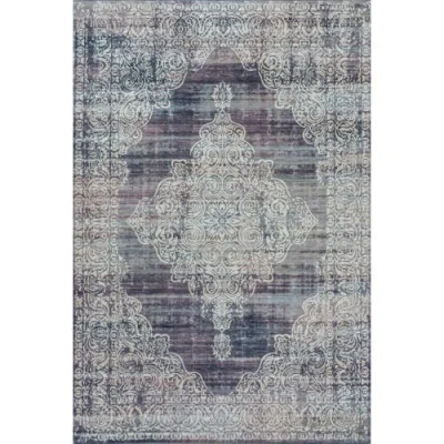 Jonathan Y Regis Bohemian Medallion Machine-washable Area Rug In Purple/cream