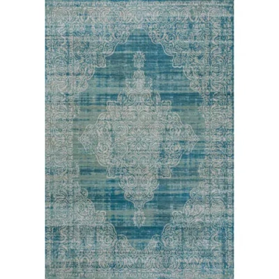 Jonathan Y Regis Bohemian Medallion Machine-washable Area Rug In Teal/cream