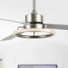 JONATHAN Y REMY 52" 1-LIGHT MODERN INDUSTRIAL IRON/ACRYLIC/WOOD REMOTE-CONTROLLED 6-SPEED INTEGRATED LED CEILIN
