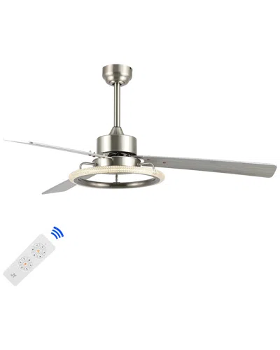 Jonathan Y Remy Led Ceiling Fan In Silver