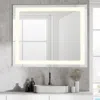 Jonathan Y Remy Rectangular Frameless Antifog Front-lit Wall Bathroom Vanity Mirror With Smart Touch In Transparent