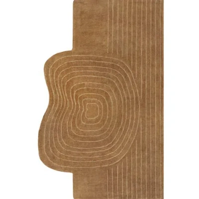 Jonathan Y Retro Bohemian Abstract Striped Handwoven Wool Area Rug In Light Brown/beige