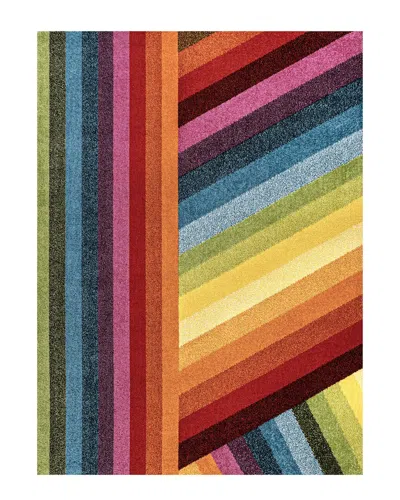 JONATHAN Y JONATHAN Y RETRO RAINBOW CONTEMPORARY STRIPE POLYPROPYLENE RUG