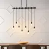 Jonathan Y Rhys 40" 8-light Vintage Industrial Driftwood Iron Led Linear Chandelier With Height Adjustable Bulb