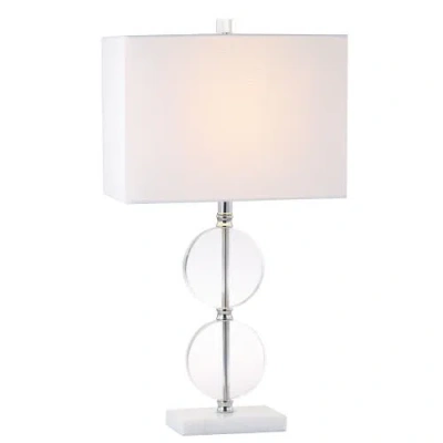 Jonathan Y Richard 26" Crystal/marble Led Table Lamp, Clear/white