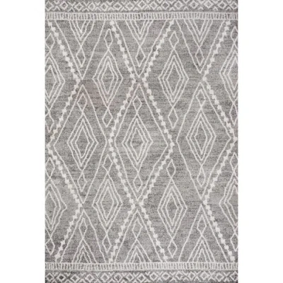Jonathan Y Rih Moroccan Style Diamond Area Rug In Gray/ivory