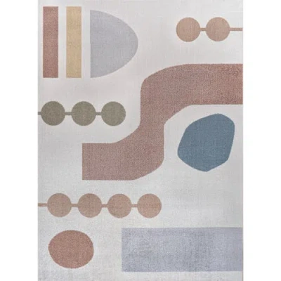 Jonathan Y Riley Abstract Coastal Contemporary Machine-washable Area Rug In Cream/multi