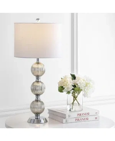 Jonathan Y Rita 30.5" Silvered Orbs Glass/metal Led Table Lamp In Chrome