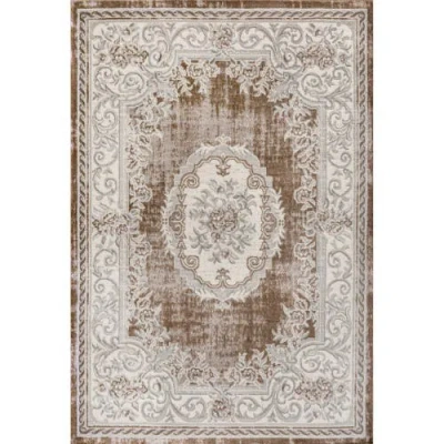 Jonathan Y Rosalia Cottage Medallion Area Rug In Brown/gray