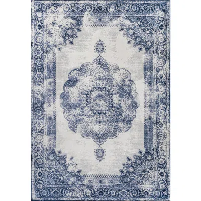 Jonathan Y Rosalia Cottage Medallion Area Rug In Dark Blue/ivory