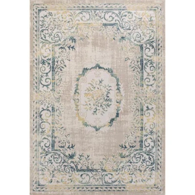 Jonathan Y Rosalia Cottage Medallion Area Rug In Navy/beige