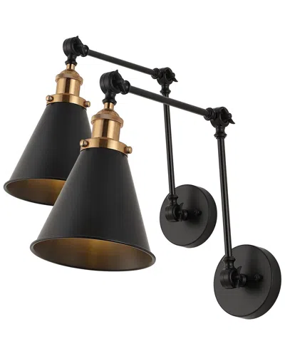 Jonathan Y Rover 7in Adjustable Glam Arm Led Wall Sconce In Black