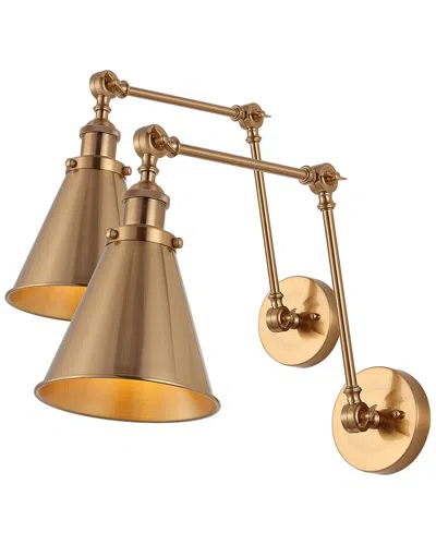 Jonathan Y Rover 7in Adjustable Glam Arm Led Wall Sconce In Gold