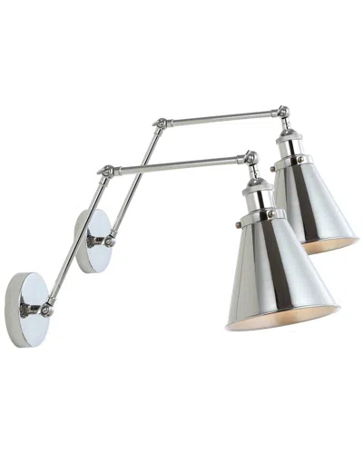 Jonathan Y Rover 7in Adjustable Glam Arm Led Wall Sconce In Silver