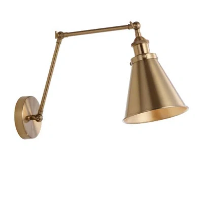 Jonathan Y Rover Adjustable Arm Metal Led Wall Sconce In Brass Gold