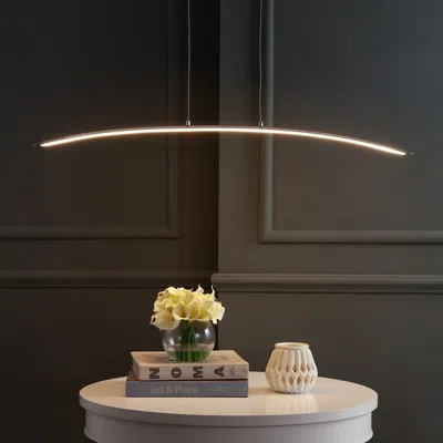 Jonathan Y Roxanna 41.5" Dimmable Adjustable Integrated Led Metal Linear Pendant In Gold
