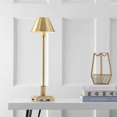 Jonathan Y Roxy 26" Metal Shade Led Table Lamp In Gold