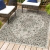 Jonathan Y Rozetta Boho Medallion Textured Weave Indoor/outdoor Area Rug In Gray