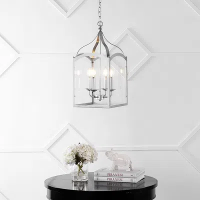 Jonathan Y Ruth 11" 4-light Traditional Classic Lantern Metal/glass Led Pendant In White