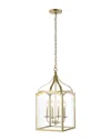 Jonathan Y Ruth 11in 4-light Lantern Metal/led Pendant In Gold