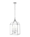 Jonathan Y Ruth 11in 4-light Lantern Metal/led Pendant In Silver
