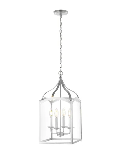 Jonathan Y Ruth 11in 4-light Lantern Metal/led Pendant In Silver