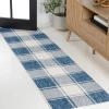 Jonathan Y Sabine Traditional Farmhouse Bold Gingham Indoor/outdoor Area Rug In Blue