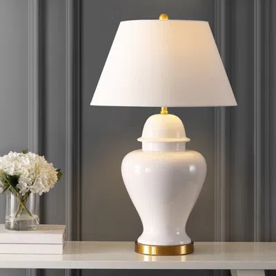 Jonathan Y Sagwa 33" Ceramic/iron Modern Classic Led Table Lamp In Neutral