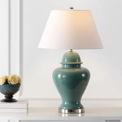 Jonathan Y Sagwa 33" Ceramic/iron Modern Classic Led Table Lamp In Green