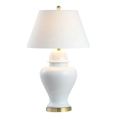 Jonathan Y Sagwa 33" Ceramic/iron Modern Classic Led Table Lamp In White