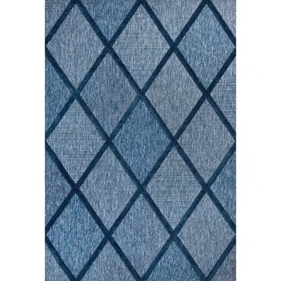 Jonathan Y Salines Diamond Trellis Indoor/outdoor Area Rug In Blue