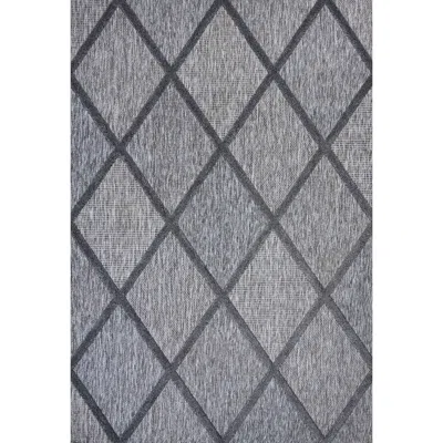 Jonathan Y Salines Diamond Trellis Indoor/outdoor Area Rug In Dark Grey