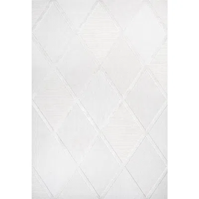 Jonathan Y Salines Diamond Trellis Indoor/outdoor Area Rug In Ivory/beige