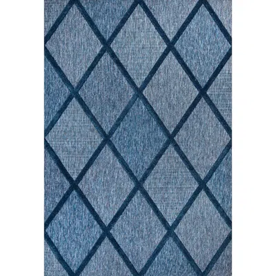 Jonathan Y Salines Diamond Trellis Indoor/outdoor Area Rug In Navy/blue
