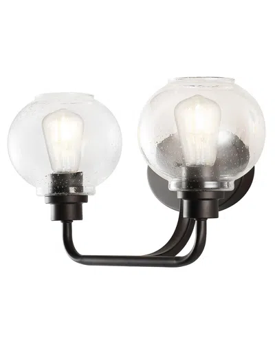 Jonathan Y Sandrine 17.5in 2-light Iron/seeded Glass Cottage Rustic Led Vanity Light In Metallic