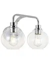 Jonathan Y Sandrine 17.5in 2-light Iron/seeded Glass Cottage Rustic Led Vanity Light In Metallic