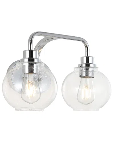 Jonathan Y Sandrine 17.5in 2-light Iron/seeded Glass Cottage Rustic Led Vanity Light In Metallic