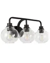 Jonathan Y Sandrine 26.25in 3-light Iron/seeded Glass Cottage Rustic Led Vanity Light In Metallic