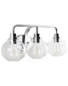 Jonathan Y Sandrine 26.25in 3-light Iron/seeded Glass Cottage Rustic Led Vanity Light In Metallic